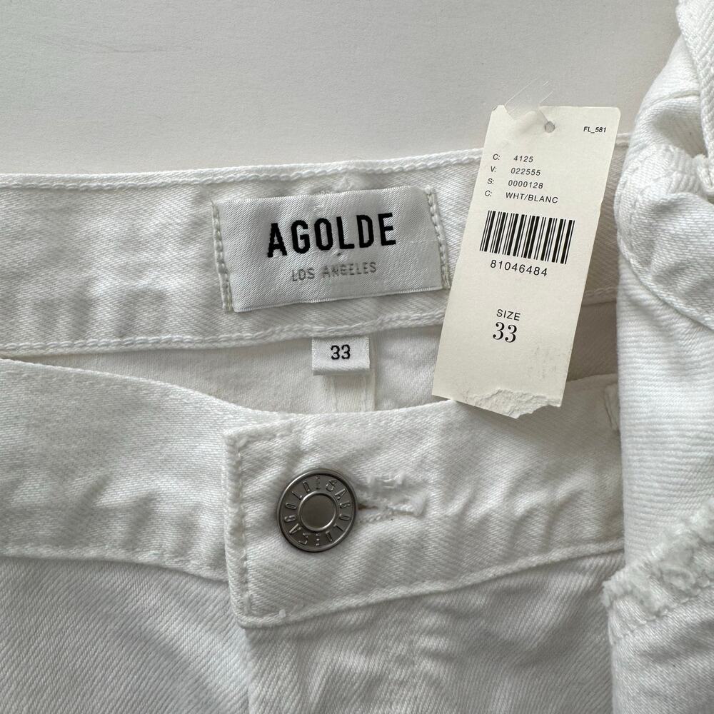 Agolde Anthropologie Parker Vintage Cutt-Off Shorts Denim Jeans in White 33 NWT - Picture 10 of 11